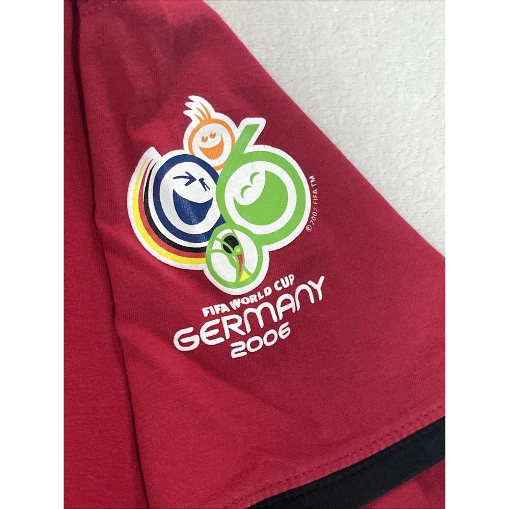 Vtg 2006 Fifa World Cup Germany Red/Black Football Soccer‎ Shirt Men's Sz Medium
